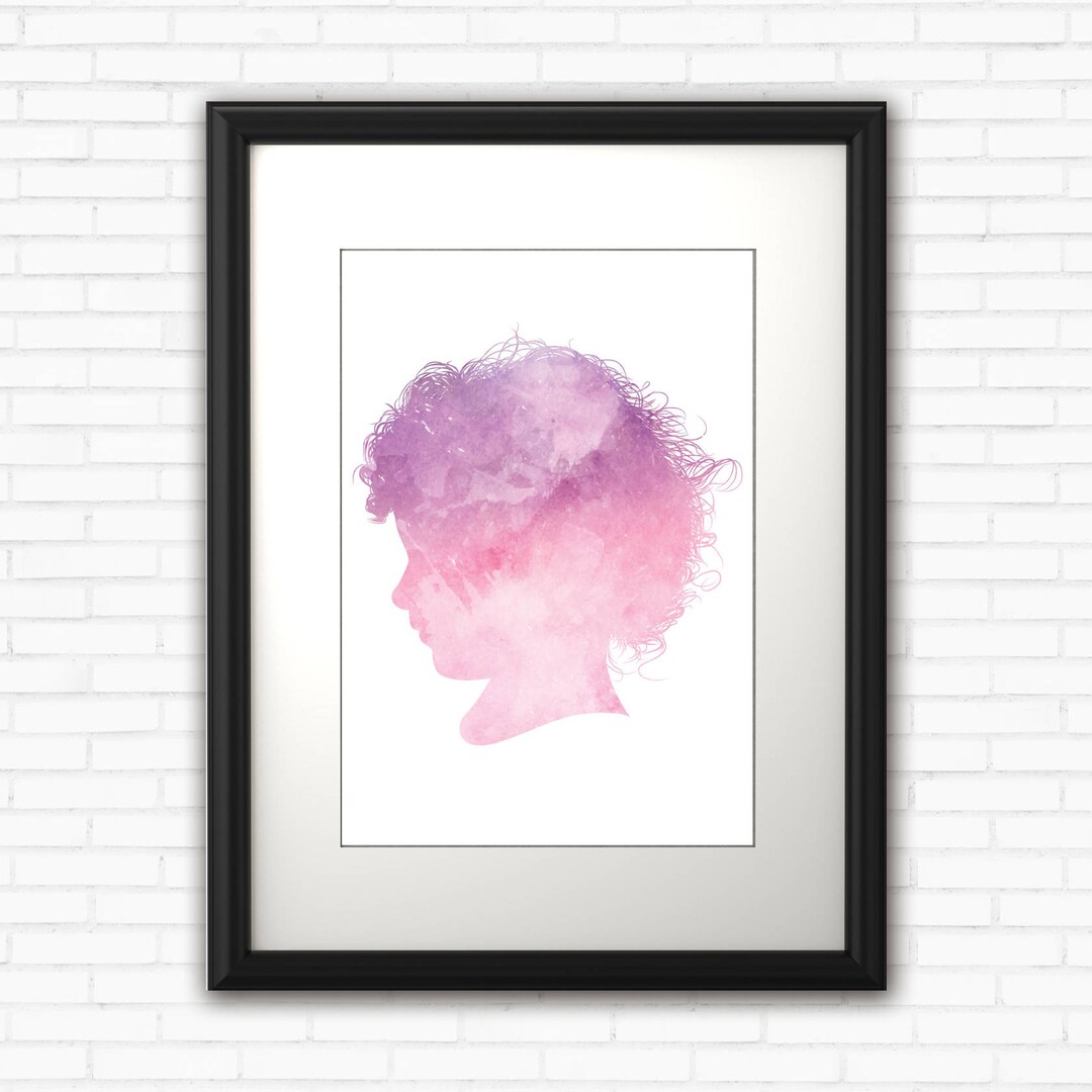 Custom Silhouette, Printable Silhouette, Childrens Portrait, Childrens ...