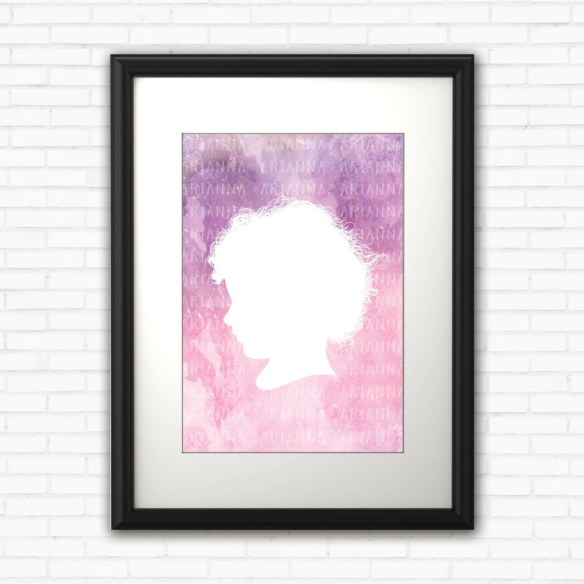 Custom Silhouette Printable Silhouette Childrens Portrait - Etsy