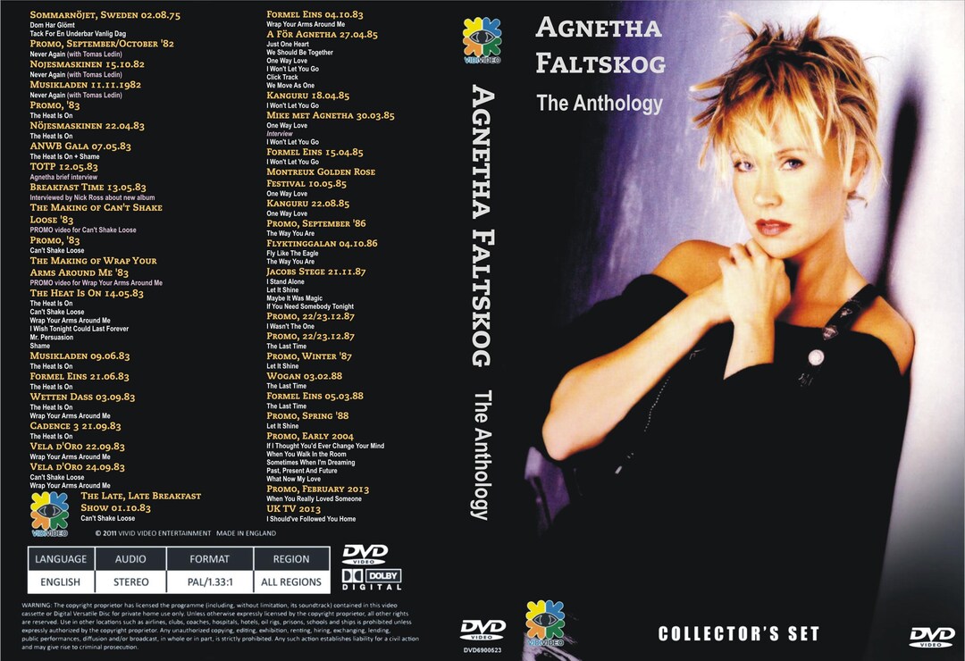Agnetha Faltskog the Anthology Collection Dvd - Etsy