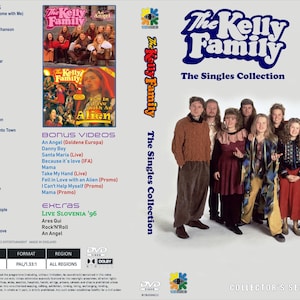 Peut inclure: DVD de "The Kelly Family: The Singles Collection". La couverture présente une photo de groupe du groupe, le titre en bleu et une liste des titres. Comprend des vidéos bonus et des extras.