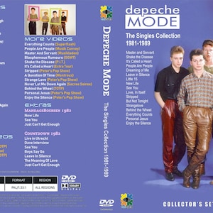 Puede incluir: DVD de "The Singles Collection 1981-1989" de Depeche Mode. La portada muestra a la banda y una lista de canciones. Este set de coleccionista incluye vídeos extra y extras.