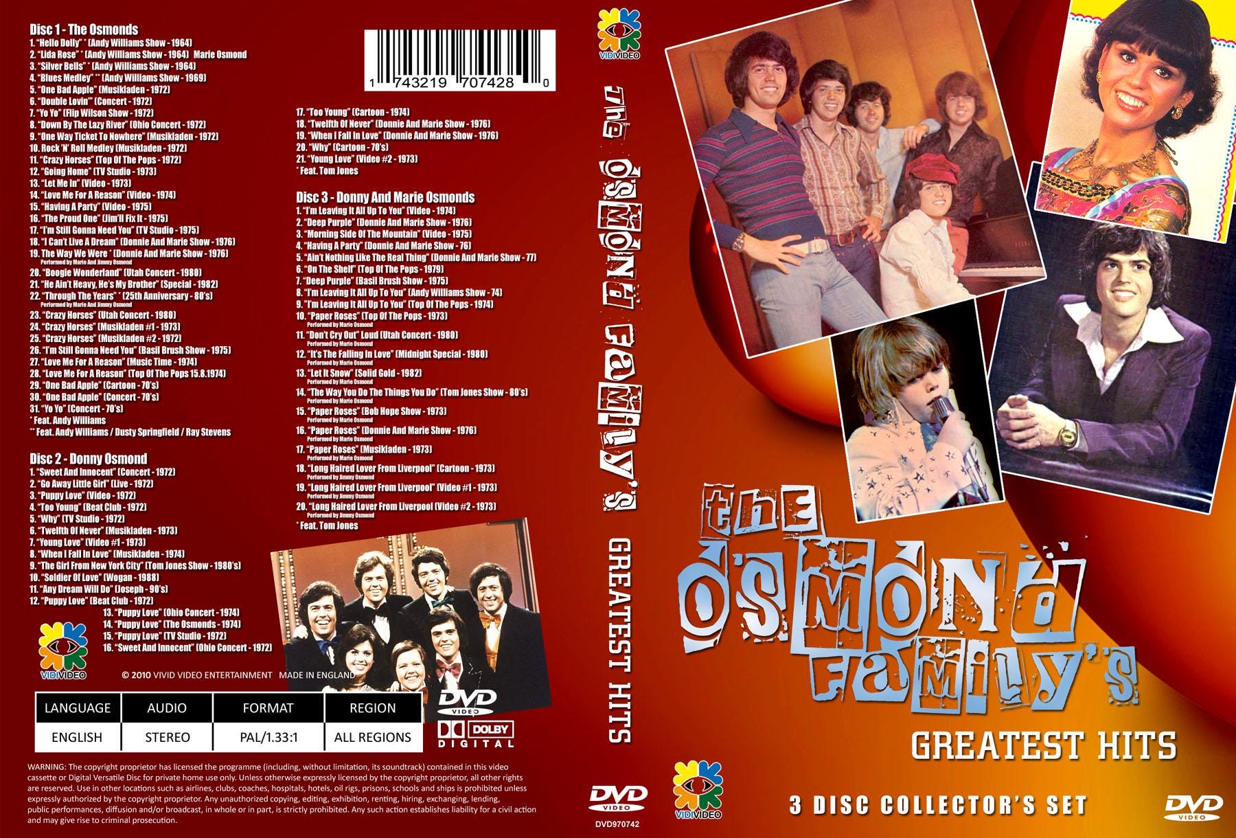 The OSMONDS Family Ultimate Box Collection 3 DVD - Etsy