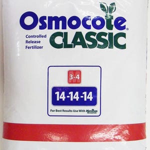 May include: A white bag of Scotts Osmocote Classic controlled release fertilizer. The bag is labeled with the product name, the Scotts logo, and the fertilizer ratio 14-14-14. The bag also includes the text "For Best Results Use With Micromax Micronutrients".