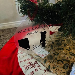 custom missionary mom Christmas ornament