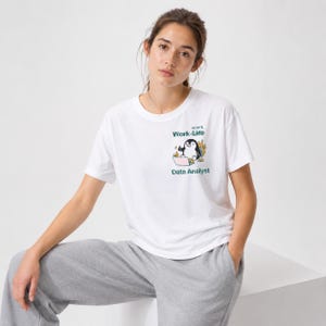Funny Data Analyst T Shirt Men Women Office Humor Penguin Tee Work Life Balance Apparel Software Engineer Graduation Gift Graphic T0006