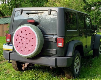 Watermelon Crochet Spare Tire Cover