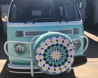 Daisy Crochet Spare Tire Cover