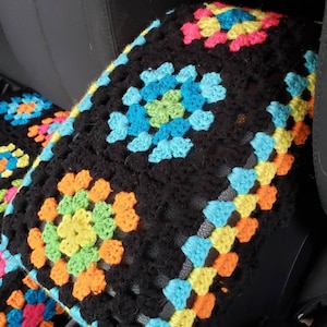 Granny Square Crochet Center Console Cover