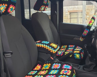 Granny Square Car Decoration Set