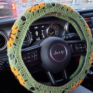 Sunflower Crochet Steering Wheel Cover image 1