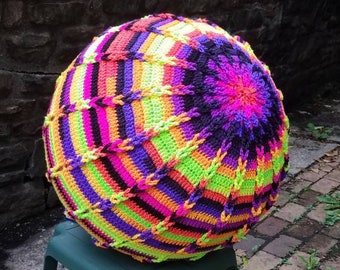 Funda trenzada para pelota de yoga - Reposapiés - Puf de ganchillo - Pelota de parto