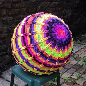 Braided Yoga Ball Cover - Footstool - Crochet Poof - Birthing Ball
