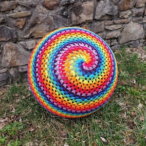 Granny Yoga Ball Cover - Footstool - Crochet Poof - Birthing Ball