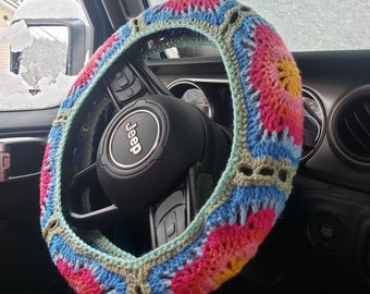 Sophies Garden Crochet Steering Wheel Cover