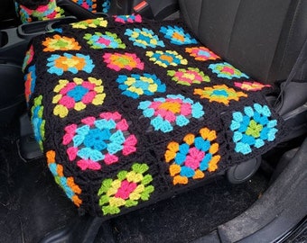 Funda de asiento inferior de ganchillo con diseño cuadrado de la abuela