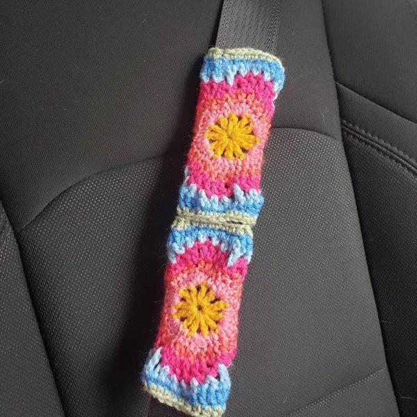 Sophie's Garden Crochet Seat Belt Cover