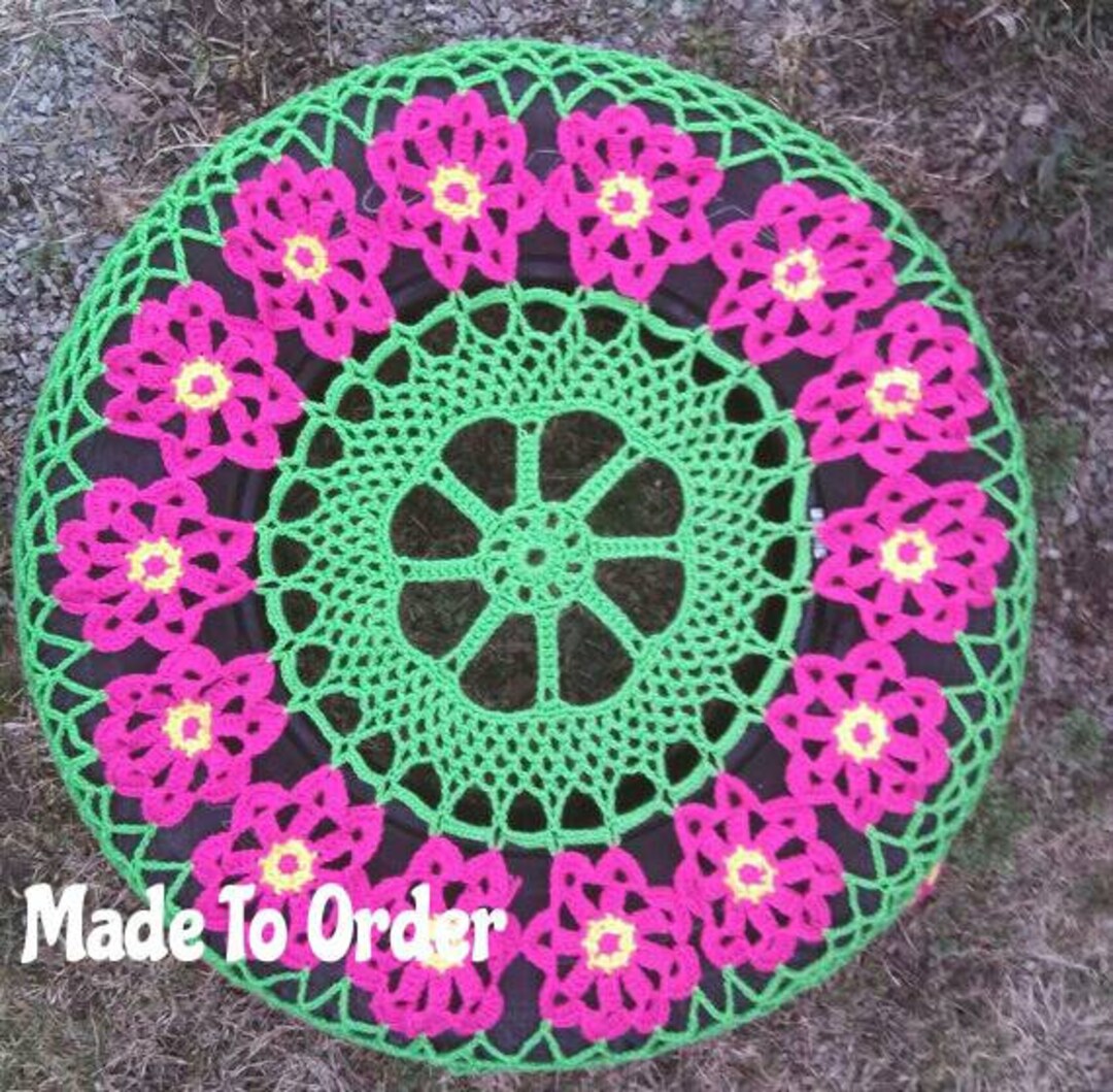 Flower Cartwheel Crochet Spare Tire Cover Etsy