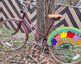 Rear Wheel Large Tulips Bike Skirt/Dress Guard Bicycle Skirt/Dress  Guard Bike Spoke Guard