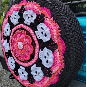 Skulls Crochet Spare Tire Cover image 8