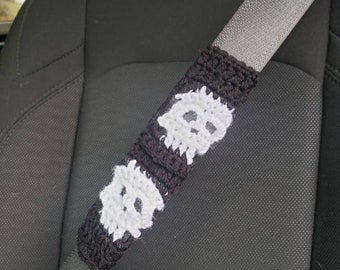 Skull Crochet Seat Belt Cover