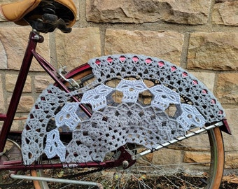 Rear Wheel - Skull Bike Skirt/Dress Guard - Bicycle Skirt/Dress Guard - Bike Spoke Guard