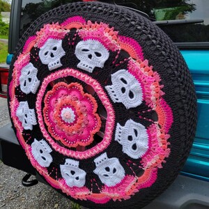 Skulls Crochet Spare Tire Cover image 3