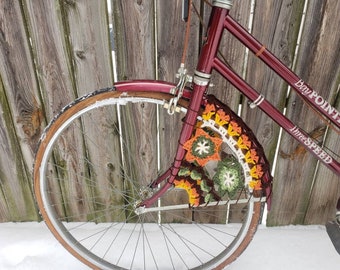 Front Wheel - Flower Bike Skirt/Dress Guard - Bicycle Skirt/Dress Guard - Bike Spoke Guard