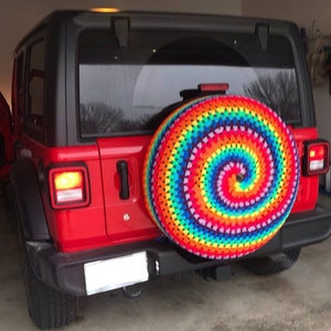 Tie Dye Crochet Spare Tire Cover