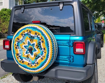Kaleidoscope Crochet Spare Tire Cover