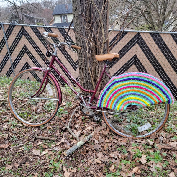 Rear Wheel - Small Tulips Bike Skirt/Dress Guard - Bicycle Skirt/Dress Guard - Bike Spoke Guard