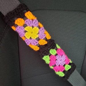 Granny Square Crochet Seat Belt Covers
