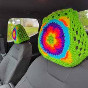 Bright Sophies Garden Crochet Headrest Covers image 4