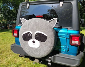 Raccoon Crochet Spare Tire Cover