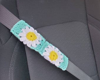 Daisy Crochet Seat Belt Cover