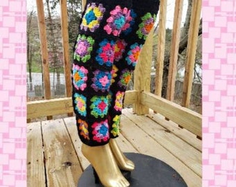 Granny Square Leg Warmers, Retro Leg Warmers, Colorful Leg Warmers