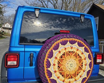 Wildflower Bouquet Crochet Spare Tire Cover