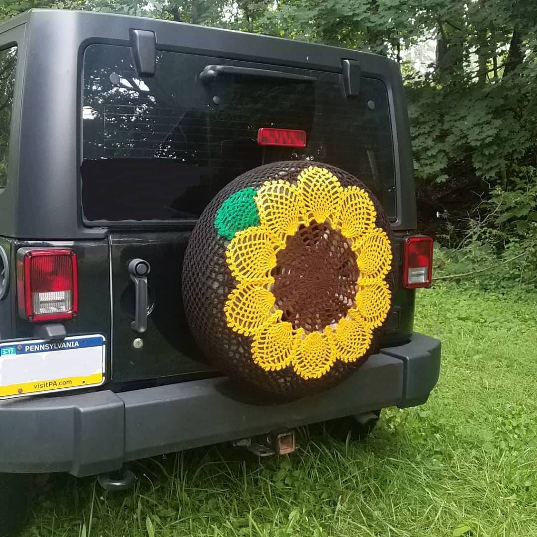 Sunflower Tire Cover Etsy