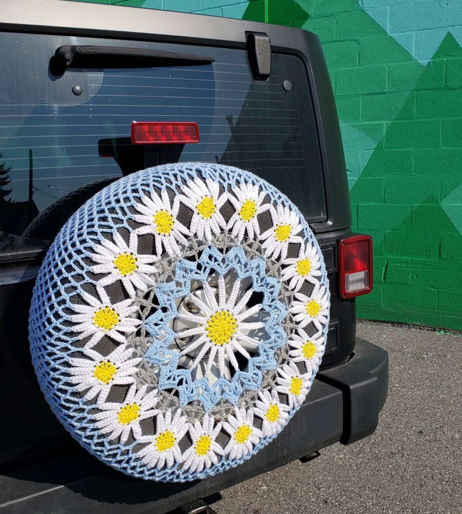Daisy Crochet Spare Tire Cover Etsy