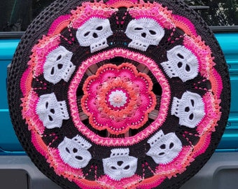 Skulls Crochet Spare Tire Cover