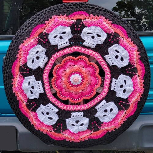 Sunny Flower Crochet Spare Tire Cover Etsy
