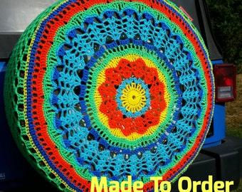 Feather Crochet Spare Tire Cover