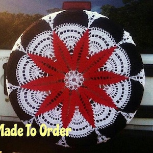 Multi-Colored Starburst Crochet Spare Tire Cover