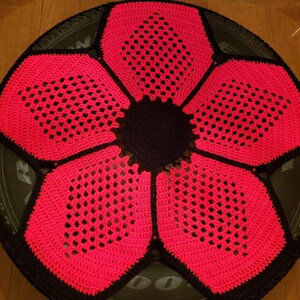 Big Flower Crochet Spare Tire Cover