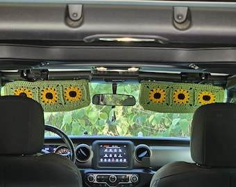 Fundas para viseras de girasol tejidas a crochet