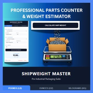 ShipWeight Master | Packaging Weight Calculator & Parts Counter | Automated Shipping Weight Estimator for Small Business | Digital Download