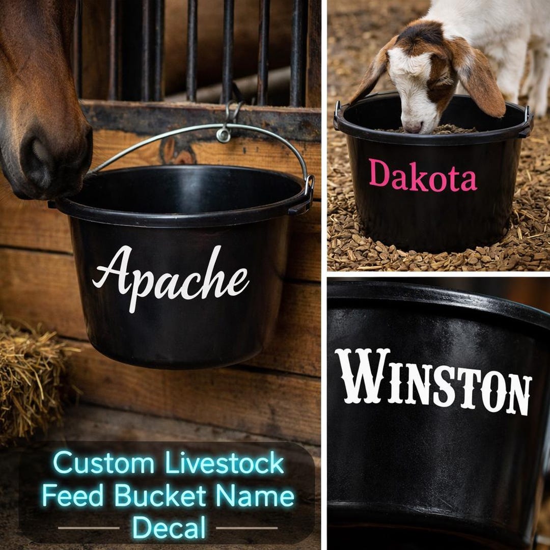 Custom Feed Bucket Decal, Custom Livestock Feed Bucket Decal, Feed ...