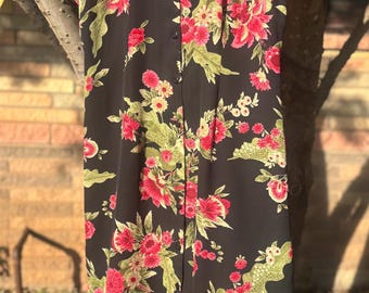 Vintage y2k Asian inspired black and pink dress size 8