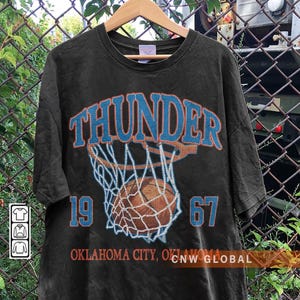 Oklahoma City Basketball Vintage Shirt, Thunder 90s Basketball Graphic Tee, Retro For Women And Men Basketball Fan