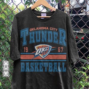 Oklahoma City Basketball Vintage Sweatshirt, Thunder Retro Shirt, Gift For Fan Thunder Christmas, Basketball 90s Grahphic Tee
