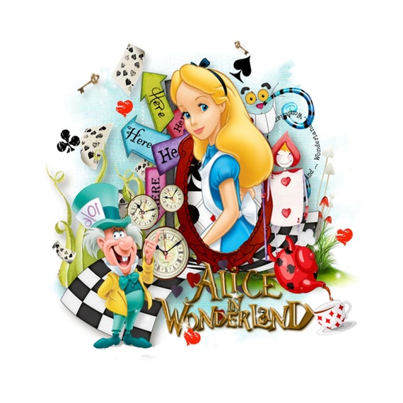 Alice in Wonderland Digital Sublimation File PNG, Clipart İnstant Download, Sublimation Iron On Transfer T-shirt, Alice Transfer T-Shirt png